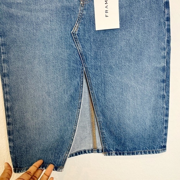 Frame Reconstructed Denim Skirt Size 25 - Picture 4 of 10